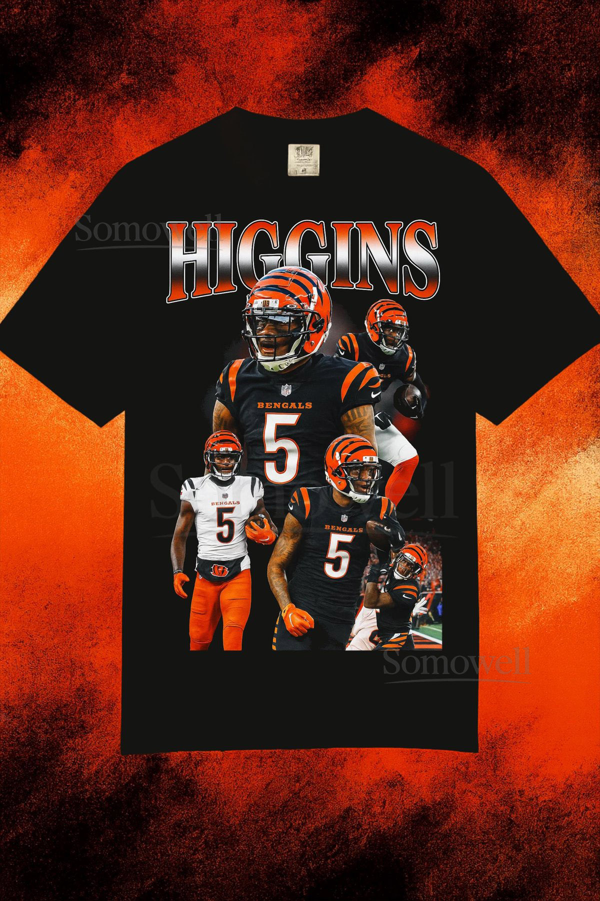 Tee Higgins Bootleg Shirt Cincinnati Bengals Vintage NFL Football Tee_861