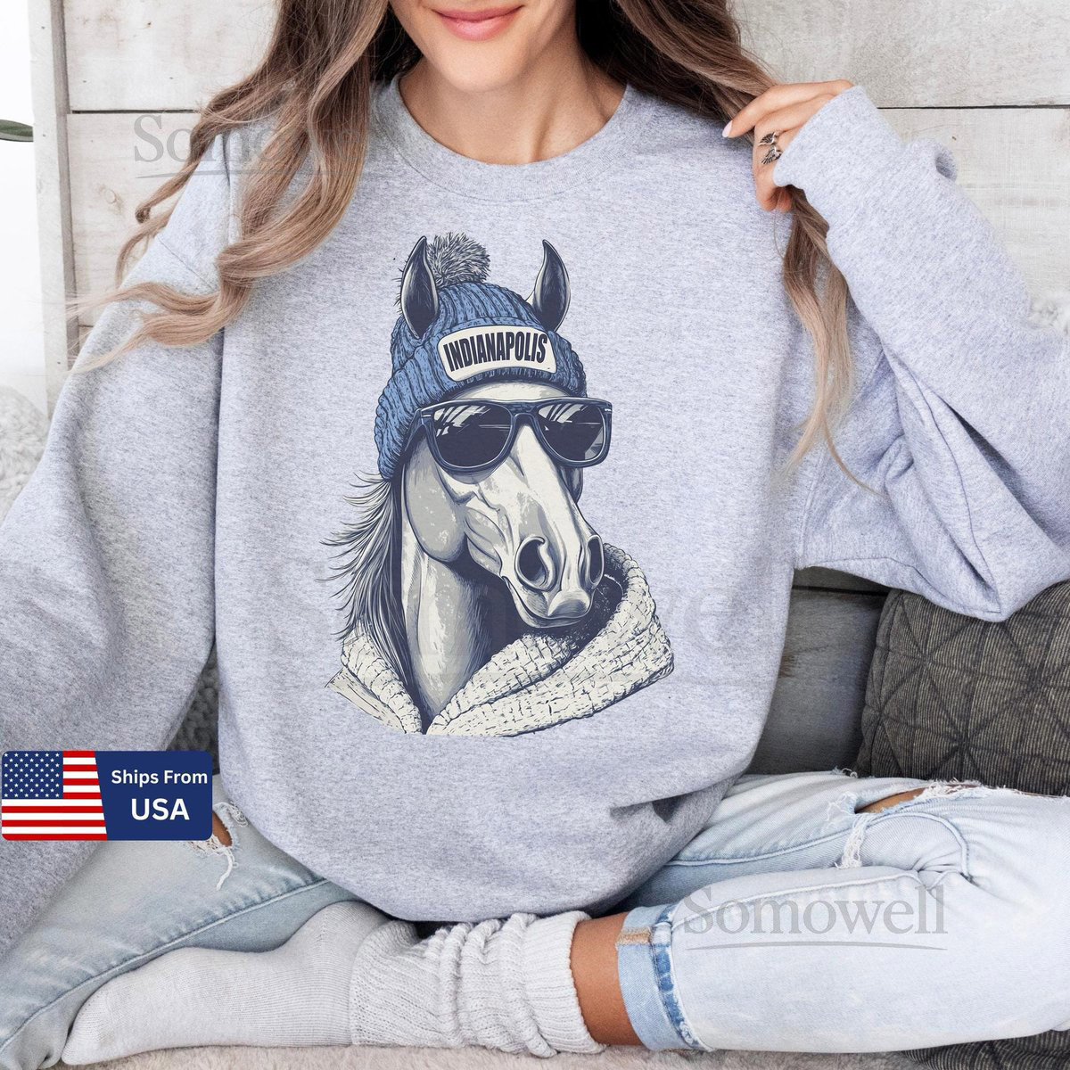 Indianapolis Football Mascot Sweatshirt Indianapolis Colt Football Shirt Retro Indianapolis Football Sweater Colt Fa_506