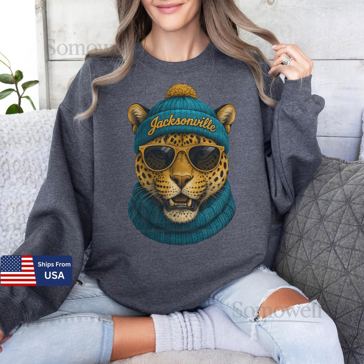 Jacksonville Football Crewneck Sweatshirt Vintage Sports Fan Apparel Trendy Game Day Gift Unisex Sweatshirt Jacksonville Fo_588