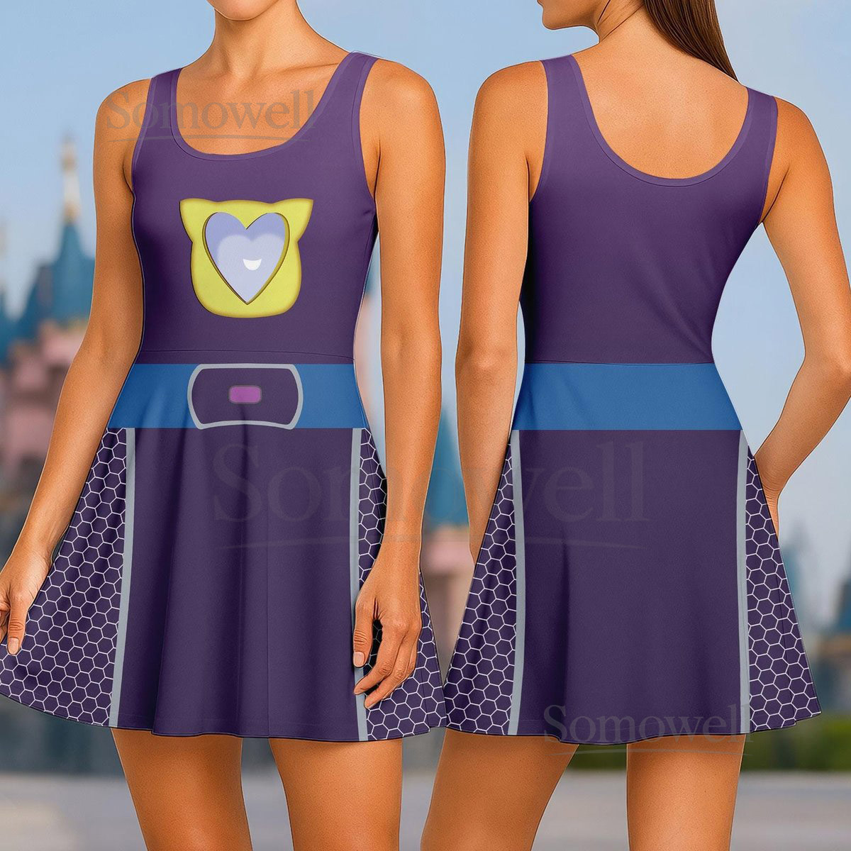 Sparks SuperKitties Skater Dress Sparks Costume Dress Disney Cartoon Women Dress Halloween Cosplay Outfit Halloween Gift For Her_163