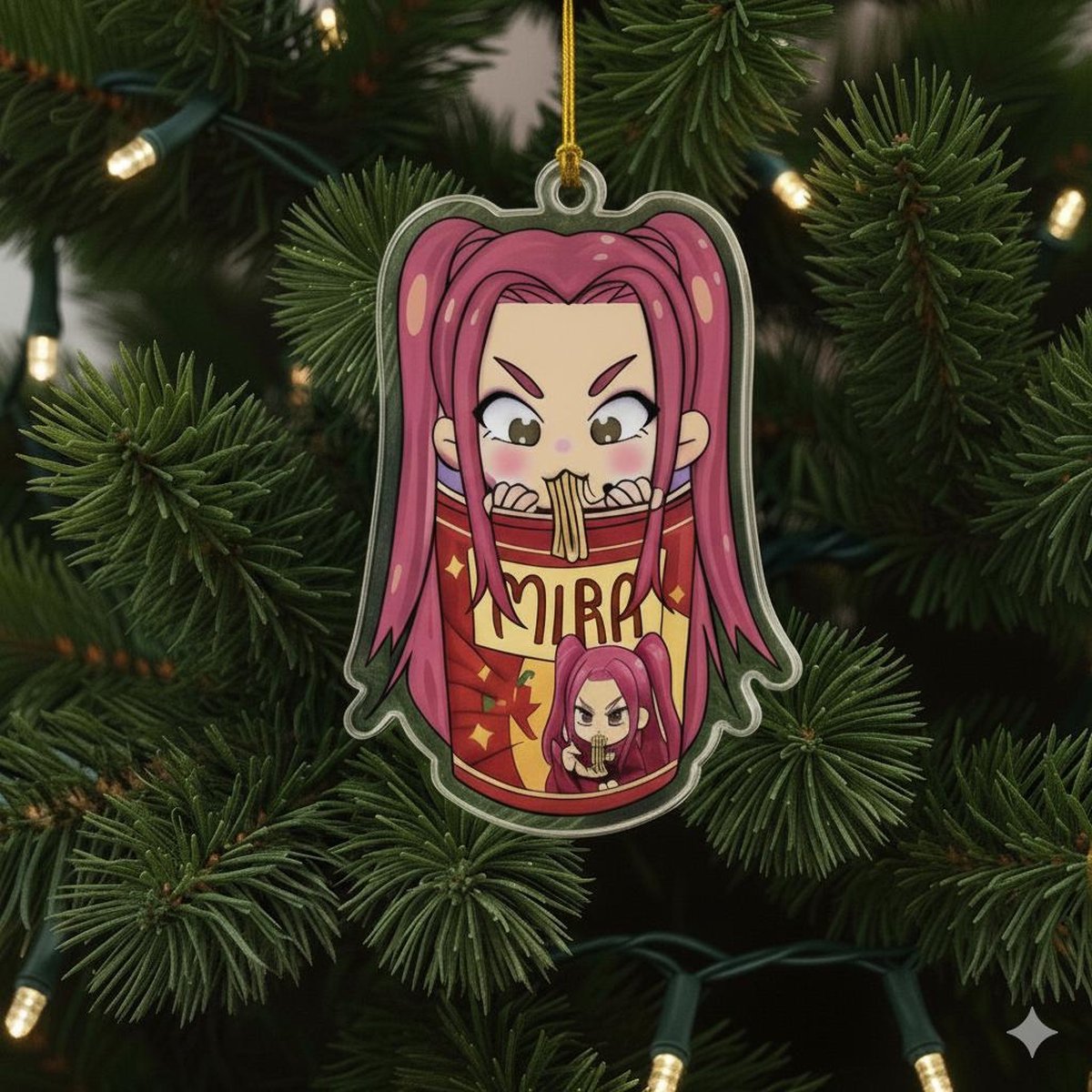 Kpop Demon Mira Acrylic Ornament Kpop Ornament Acrylic Demon Hunters Christmas Tree Hanging Anime Ornament Huntrix Christmas Ornament