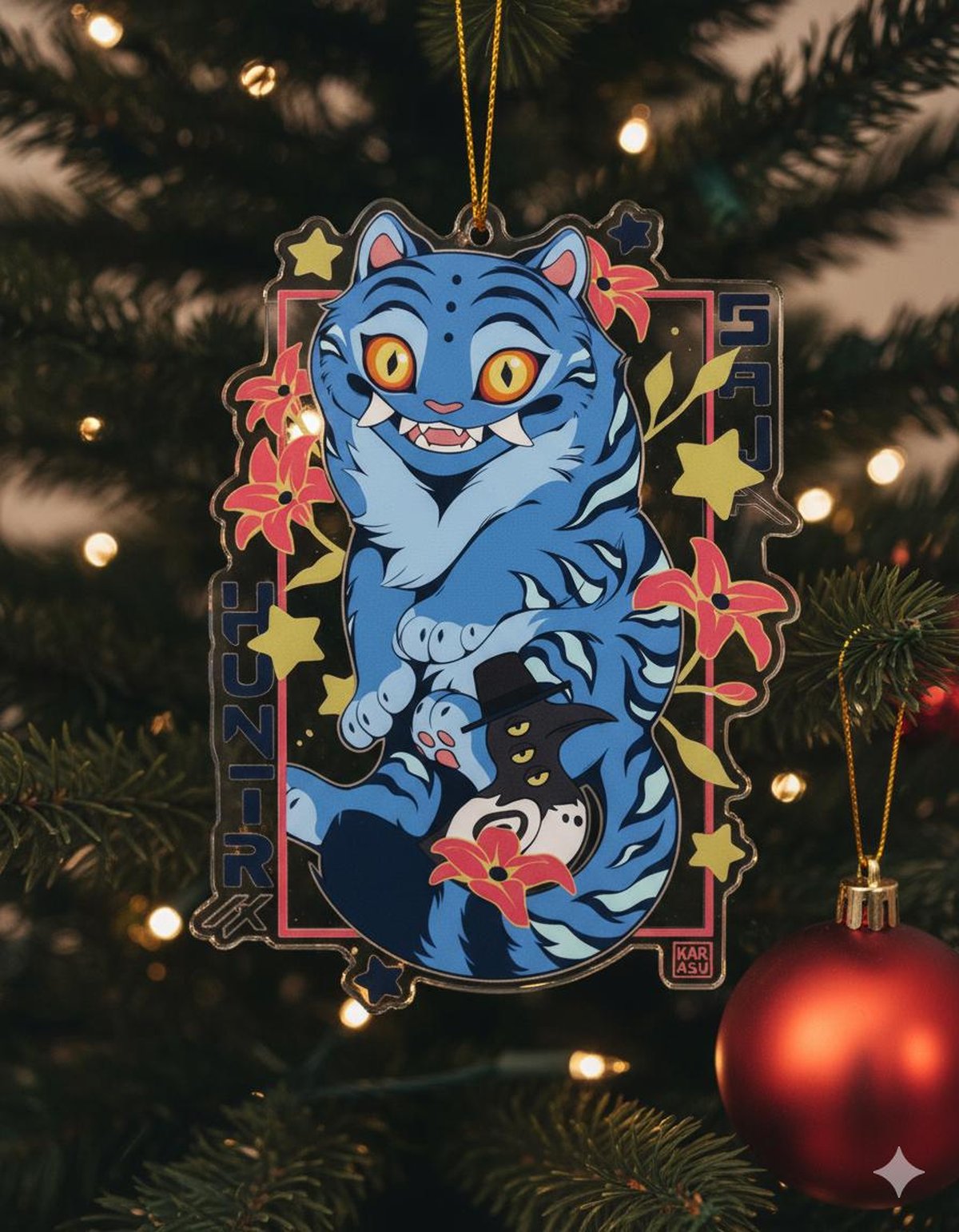 Demon Hunter Tiger Acrylic Ornament Derpy the Tiger And Bird Demon Hunter Tiger Ornament Merch Kpop Decor Kpop Demon Hunters Ornament