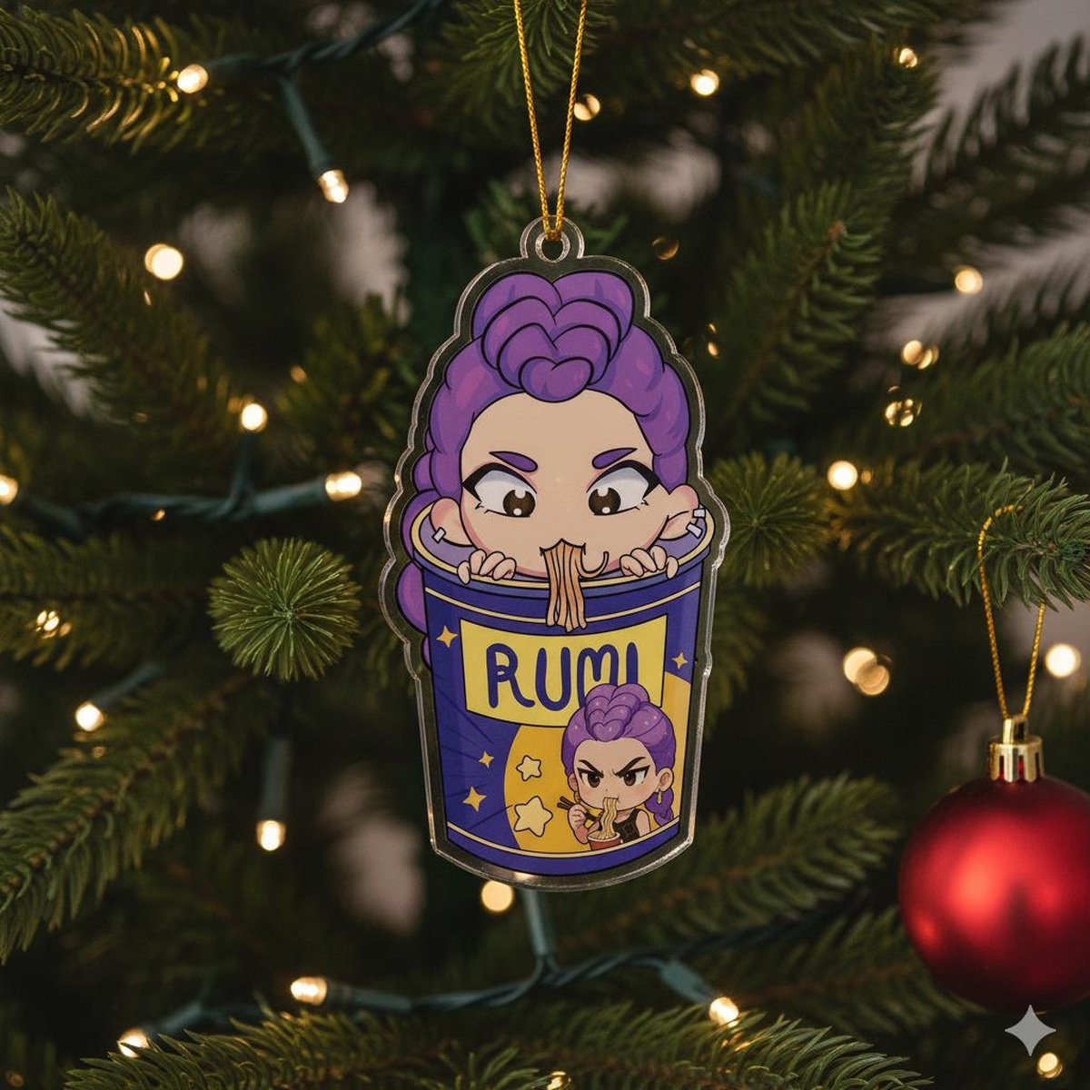 Kpop Demon Rumi Acrylic Ornament Kpop Ornament Acrylic Demon Hunters Christmas Tree Hanging Anime Ornament Huntrix Christmas Ornament