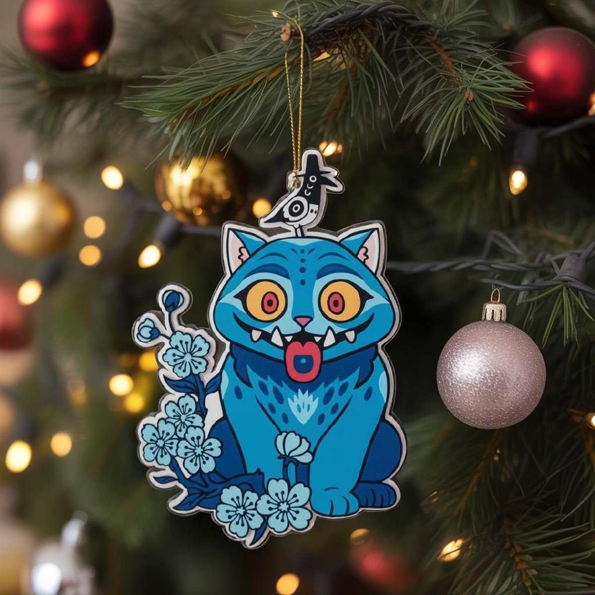 Demon Hunter Tiger Acrylic Ornament Merch Kpop Decor Derpy the Tiger And Bird Demon Hunter Tiger Ornament Kpop Demon Hunters Ornament