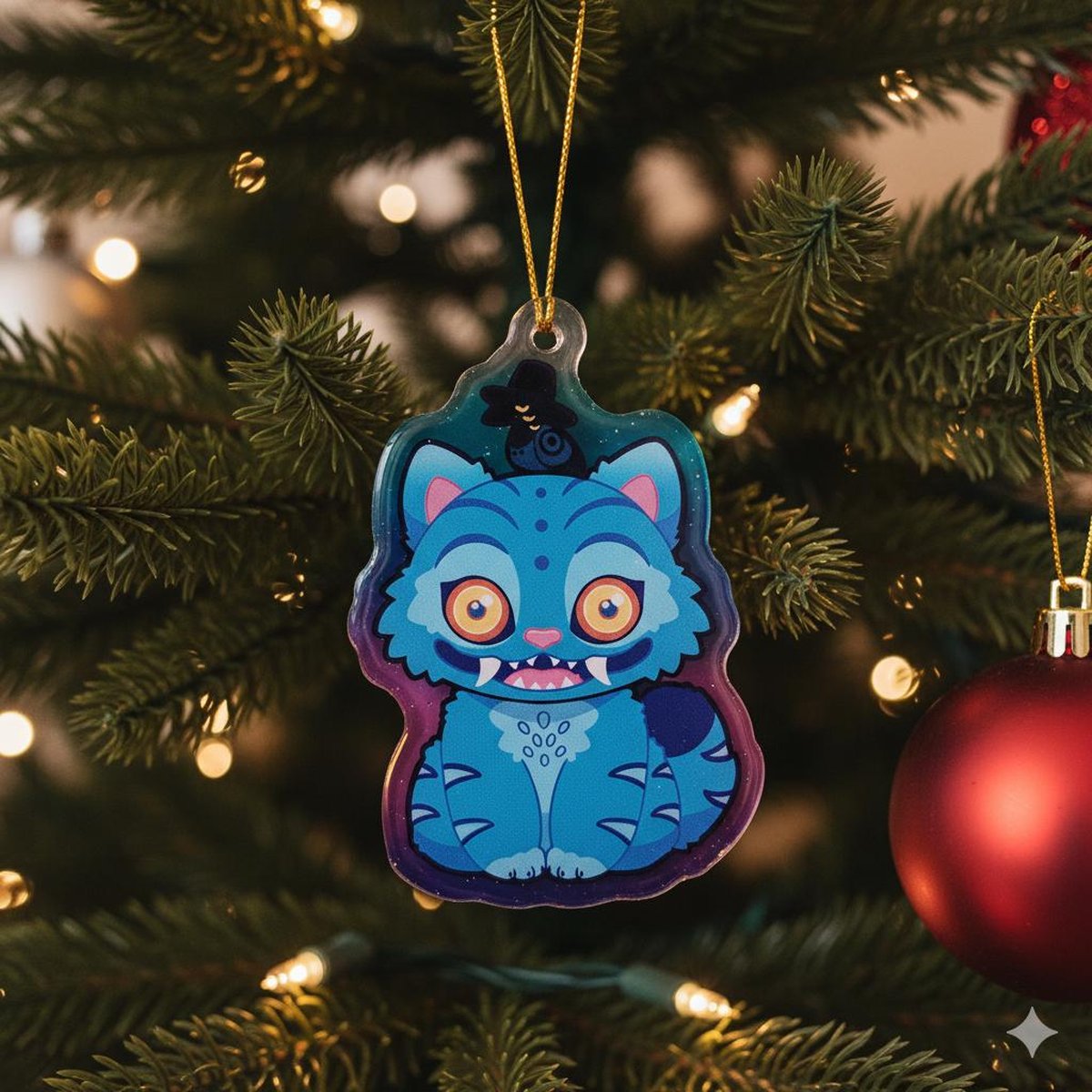 Demon Hunter Tiger Acrylic Ornament Derpy Tiger and Sussie Bird Ornament Derpy the Tiger And Bird Christmas Ornament Demon Hunters Decor