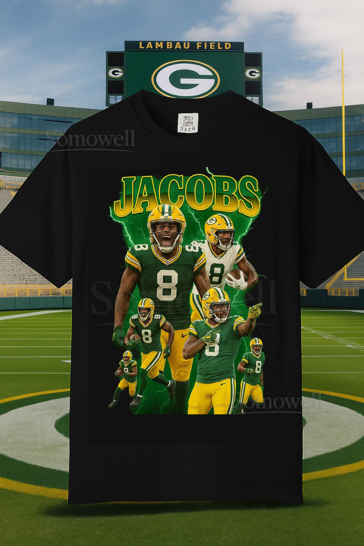 Josh Jacobs Bootleg Shirt Green Bay Packers Retro NFL Graphic Tee_540