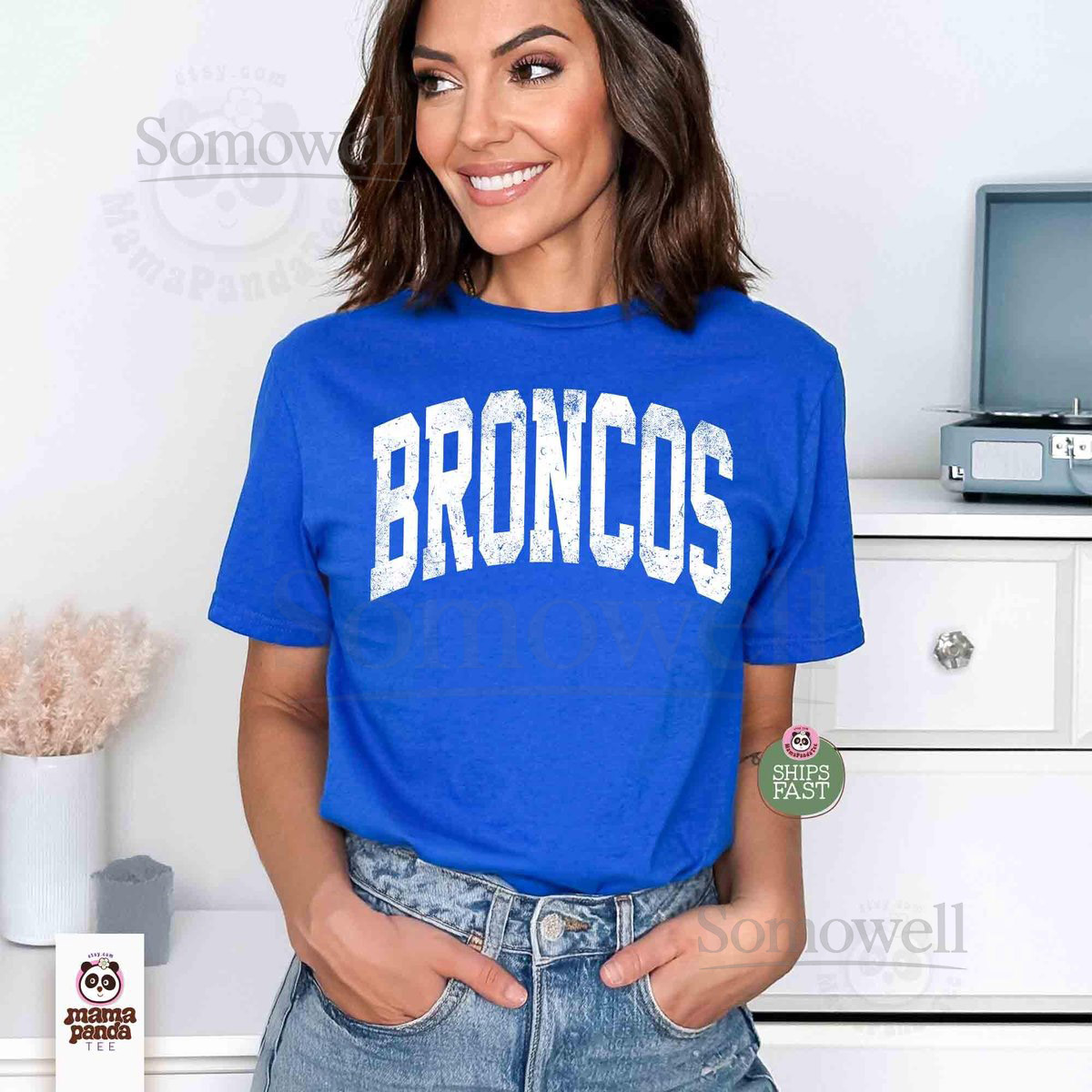 Vintage Broncos Mascot T-shirt Broncos Game Day Shirt College Spirit Tee Broncos Football Shirt Broncos Tailgate Shirt School Team Gift_523