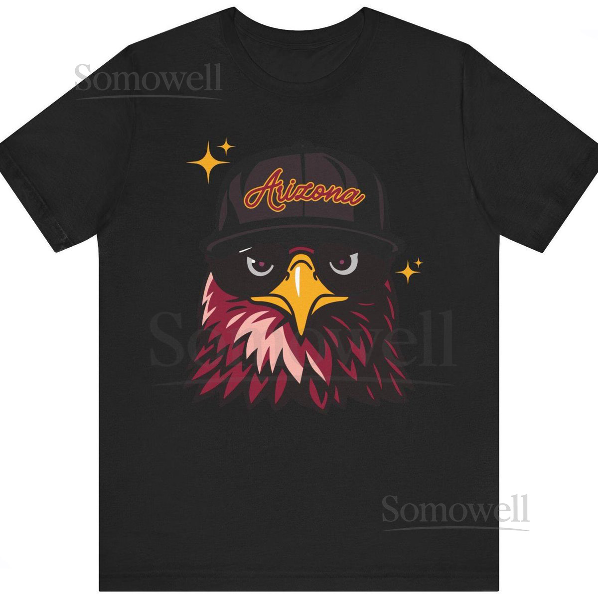 Arizona Football Fan Tee Trendy Red Cardinal With Hat Graphic T-Shirt_66