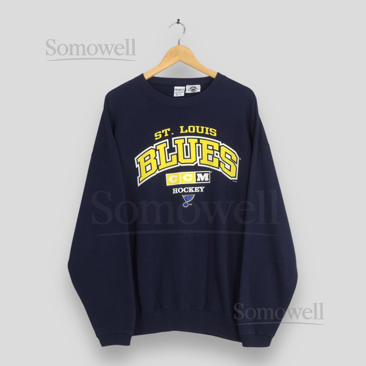 Vintage 90s St. Louis Blues NHL Sweatshirt XLarge St. Louis Blues CCM Hockey Printed Crewneck St. Louis Blues Sweater Louis Blues Jumper XL_698