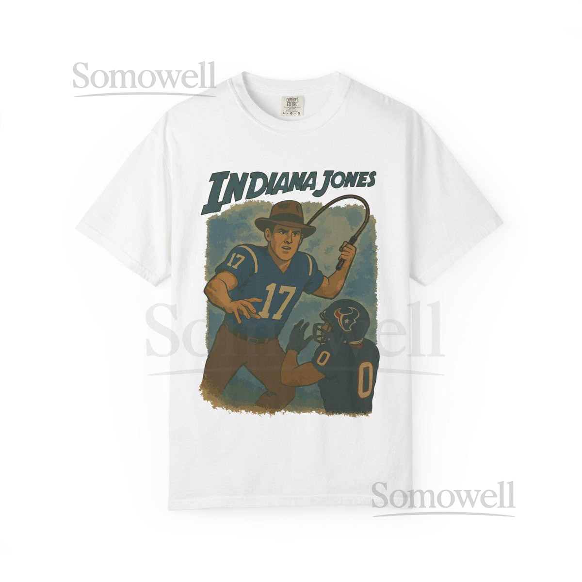 Vintage Style Daniel Jones Indiana Jones Colts T-Shirt Retro Football Fa_1025