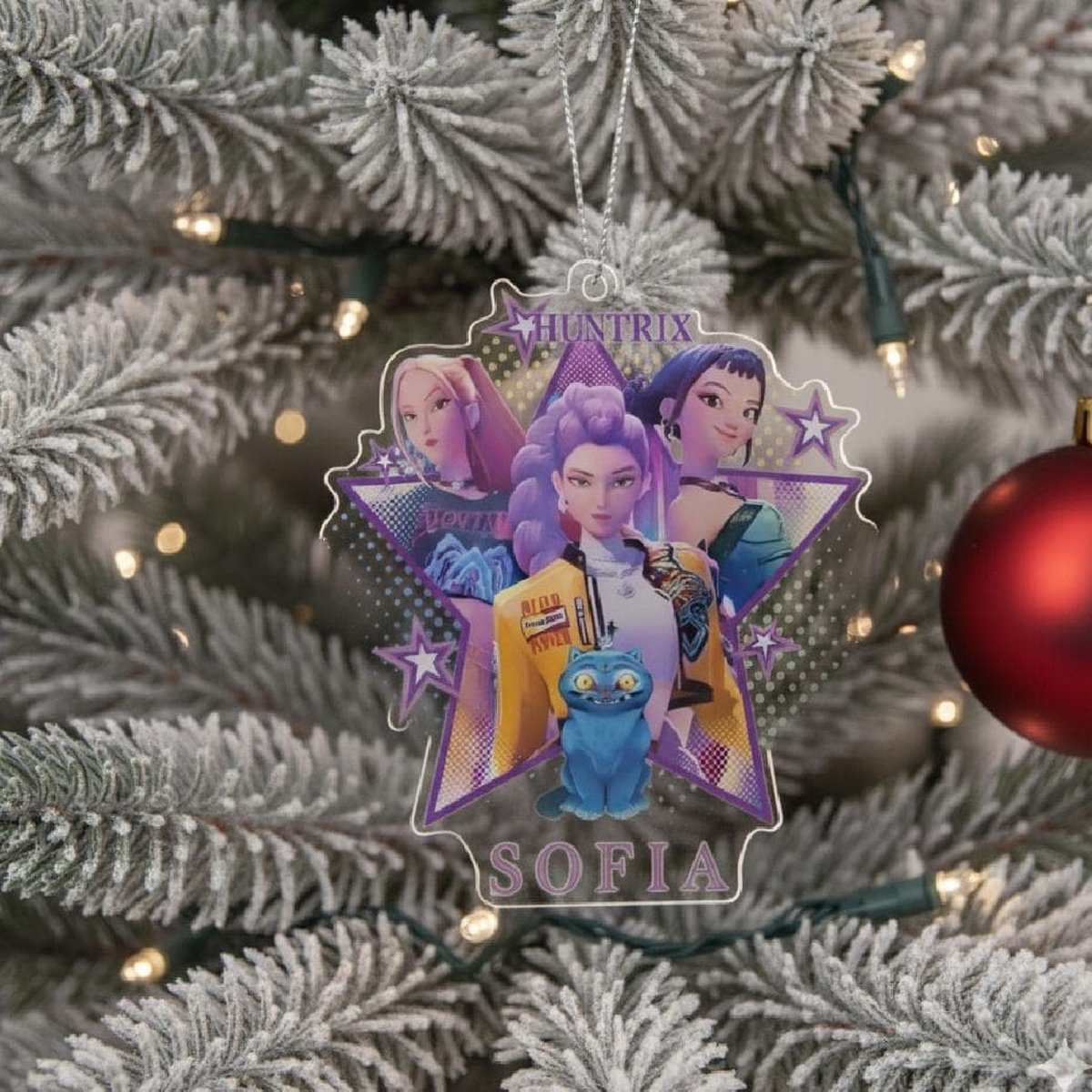 Personalized Huntrix Acrlic Ornament with Name Kpop Demon Hunter Ornament Saja Girls Ornament Huntrix Merch Kpop Rumi Mira Zoey Ornament