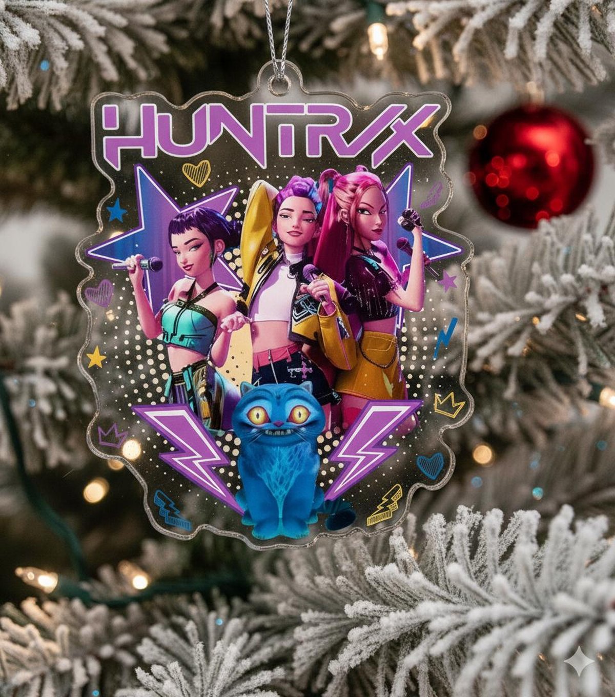 Huntrix Acrlic Ornament Kpop Demon Hunters Ornament Saja Girls Ornament Derpy Tiger Ornament Huntrix Merch Kpop Rumi Mira Zoey Ornament
