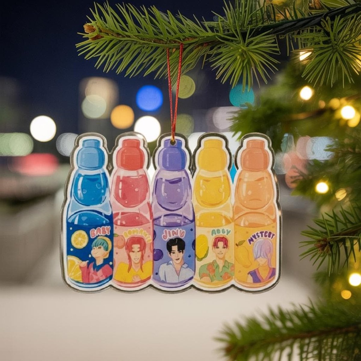 Saja Boys Waterbottle Acrylic Ornament Saja Boys Soda Pop Acrylic Ornament Kpop Demon Hunters Merch Saja Boys Ornament Huntrix Ornament