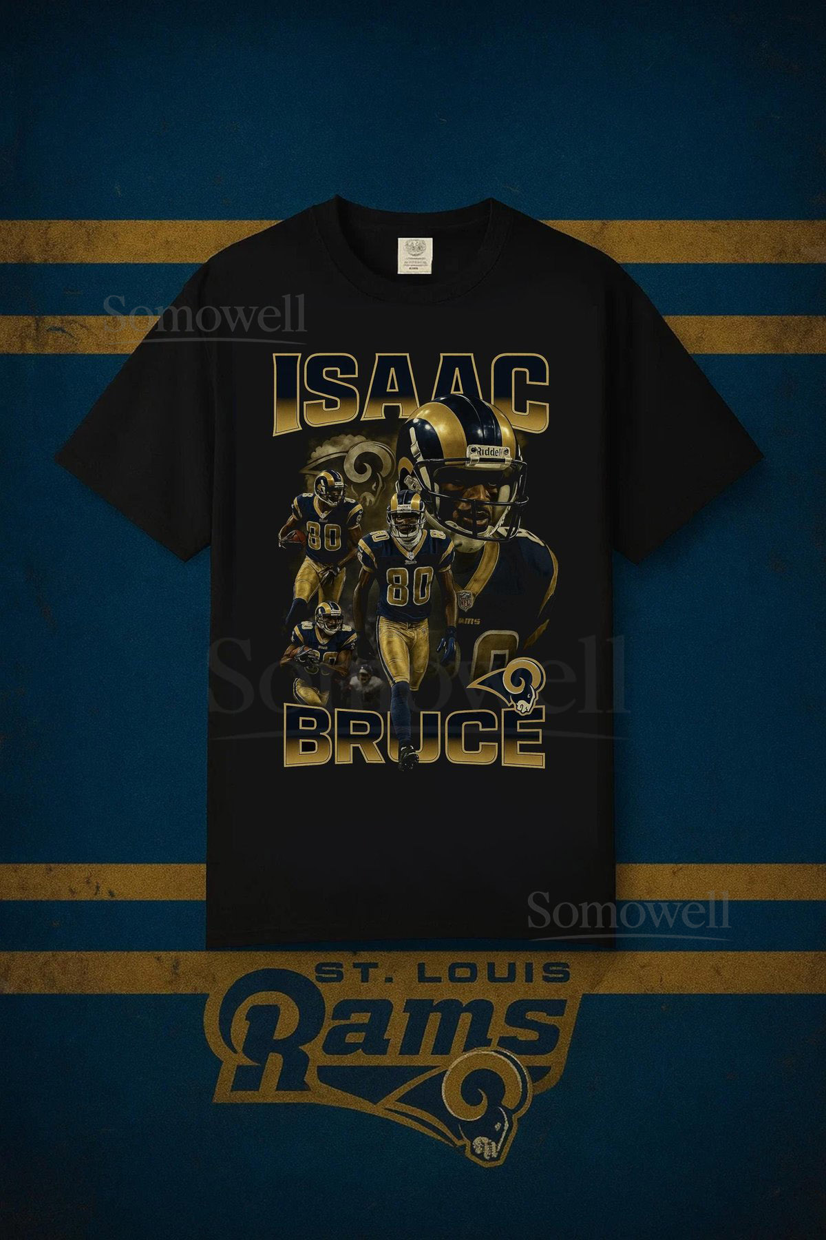 Retro Isaac Bruce T-Shirt Vintage Bootleg Style St. Louis Football Tee_720