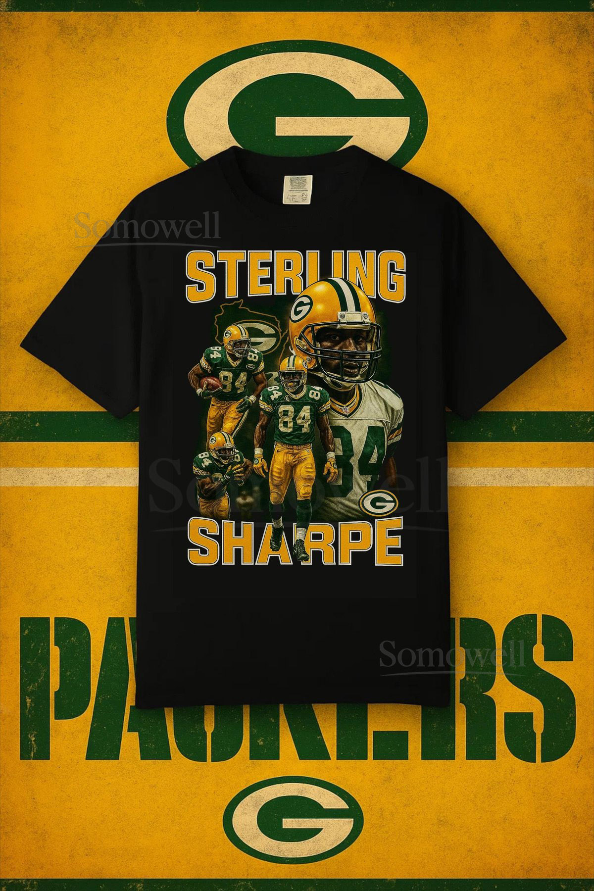 Sterling Sharpe Shirt Vintage Green Bay Packers Bootleg Football Tee_655