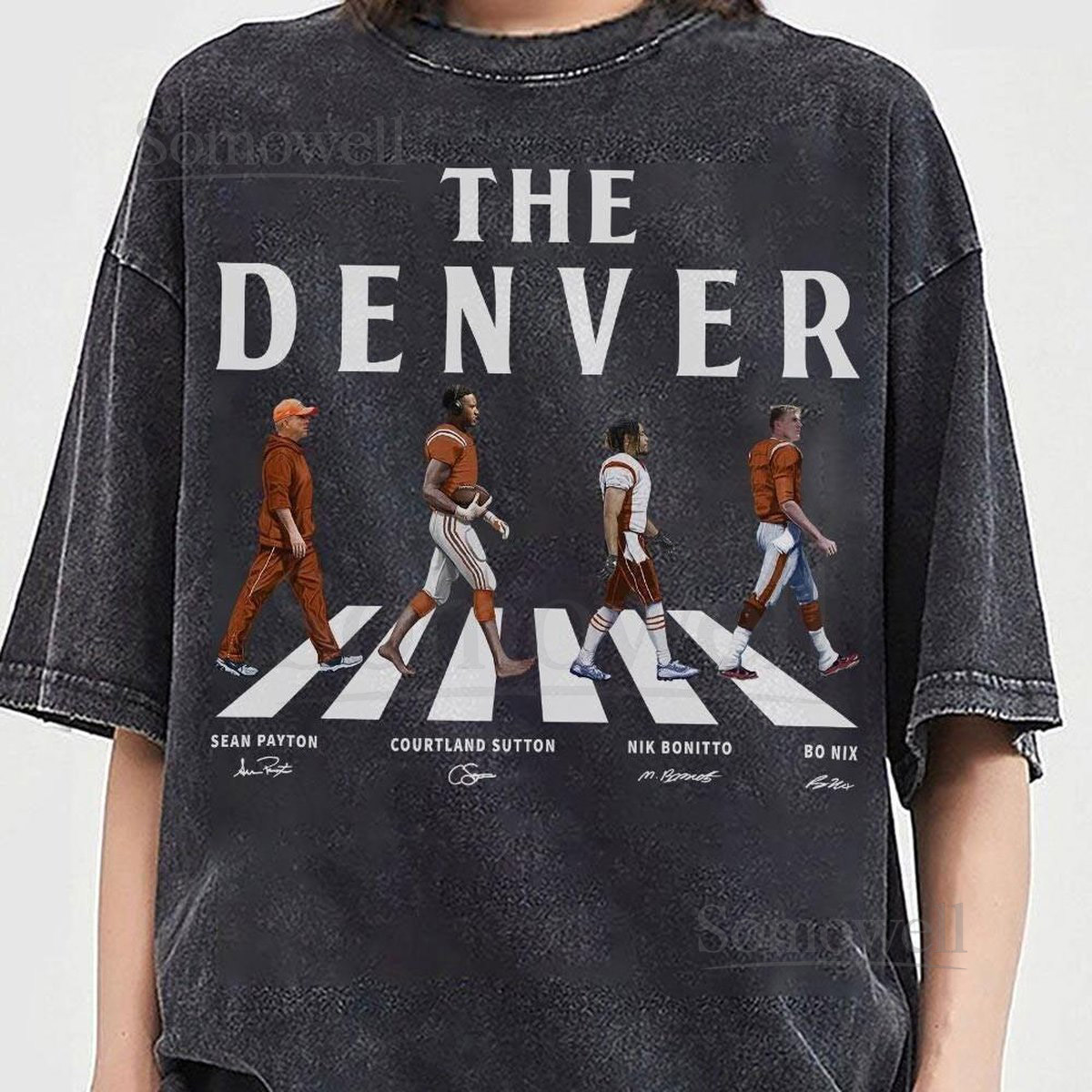 Denver Walking Abbey Road Signatures Football Shirt Gift For Fan Football Unisex_365