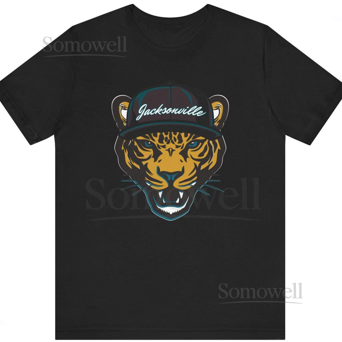 Jacksonville Football Fan Tee Trendy Jaguar With Hat T_593