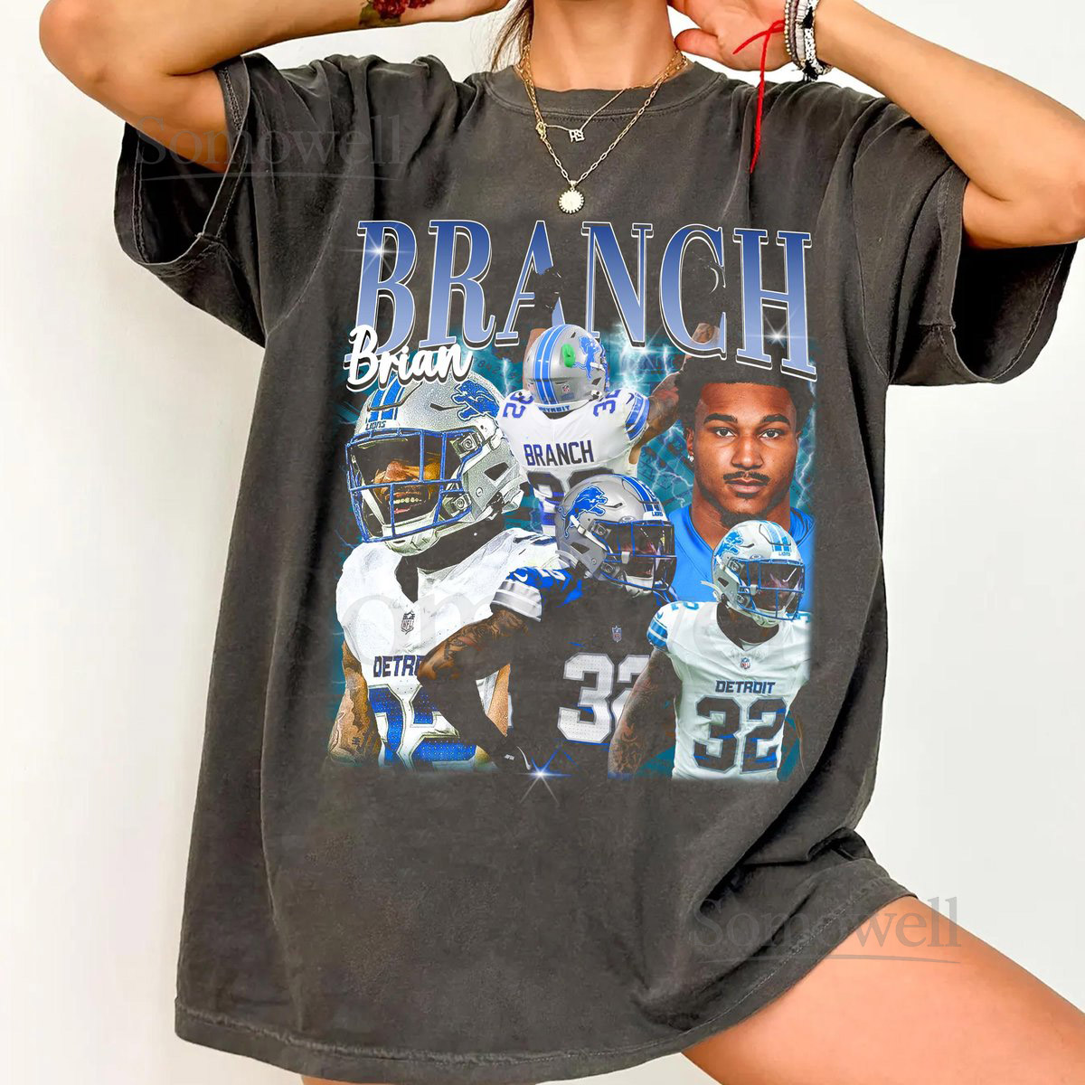 Comfort Colors Brian Branch Bootleg T-shirt Detroit Football Vintage Retro Football Game Day Unisex Shirt_49