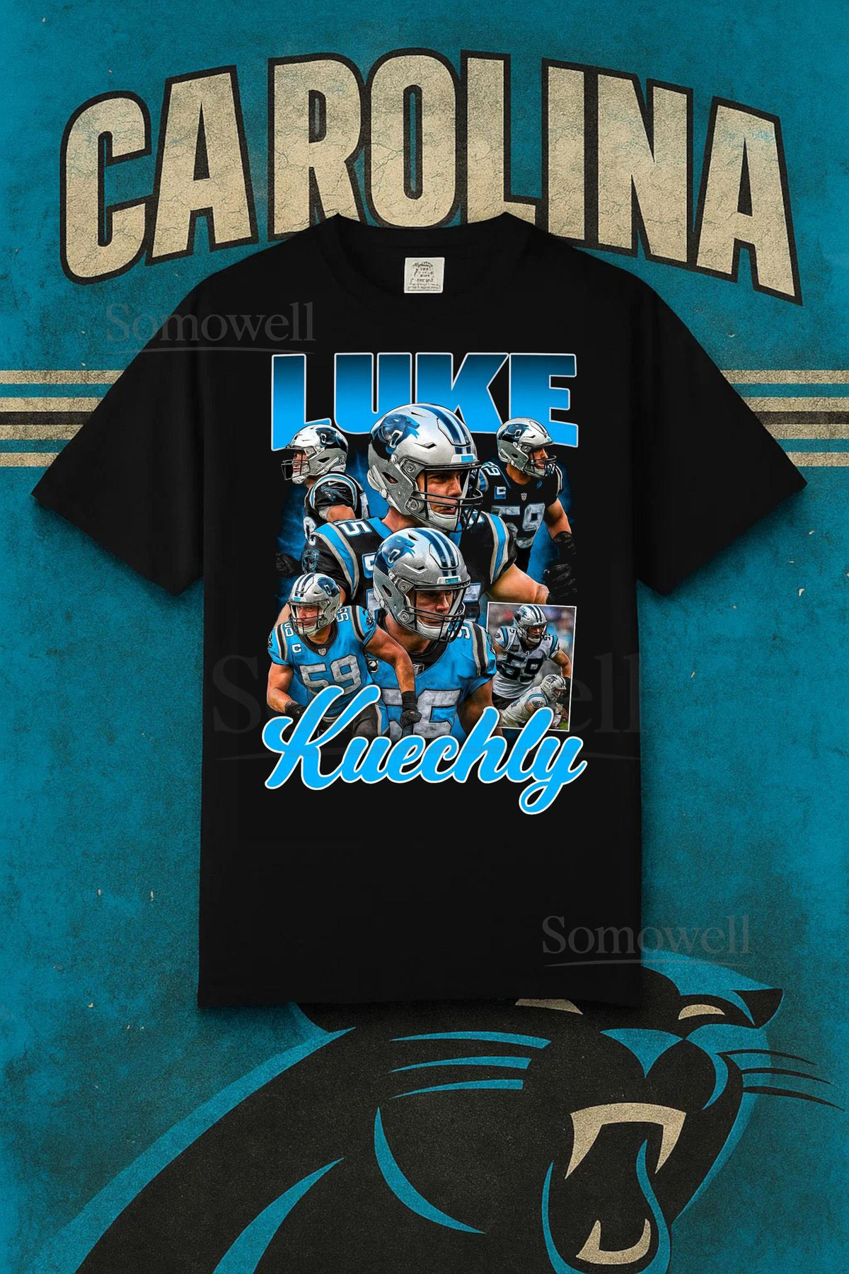 Luke Kuechly Shirt Retro Carolina Panthers Vintage Bootleg Tee_782