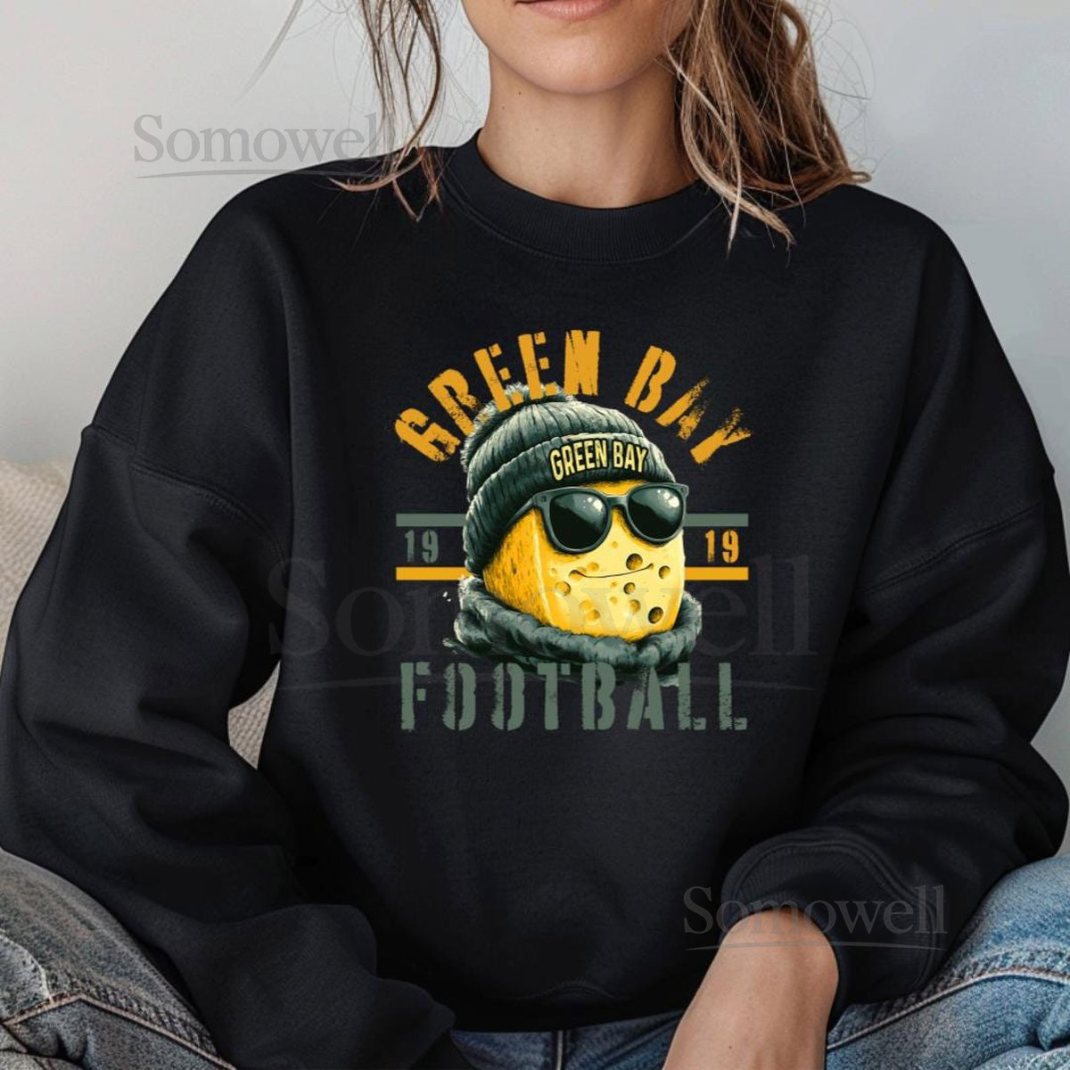 Green Bay Packers NFL Cheese Head Tailgate T-shirt crewneck sweatshirt_470