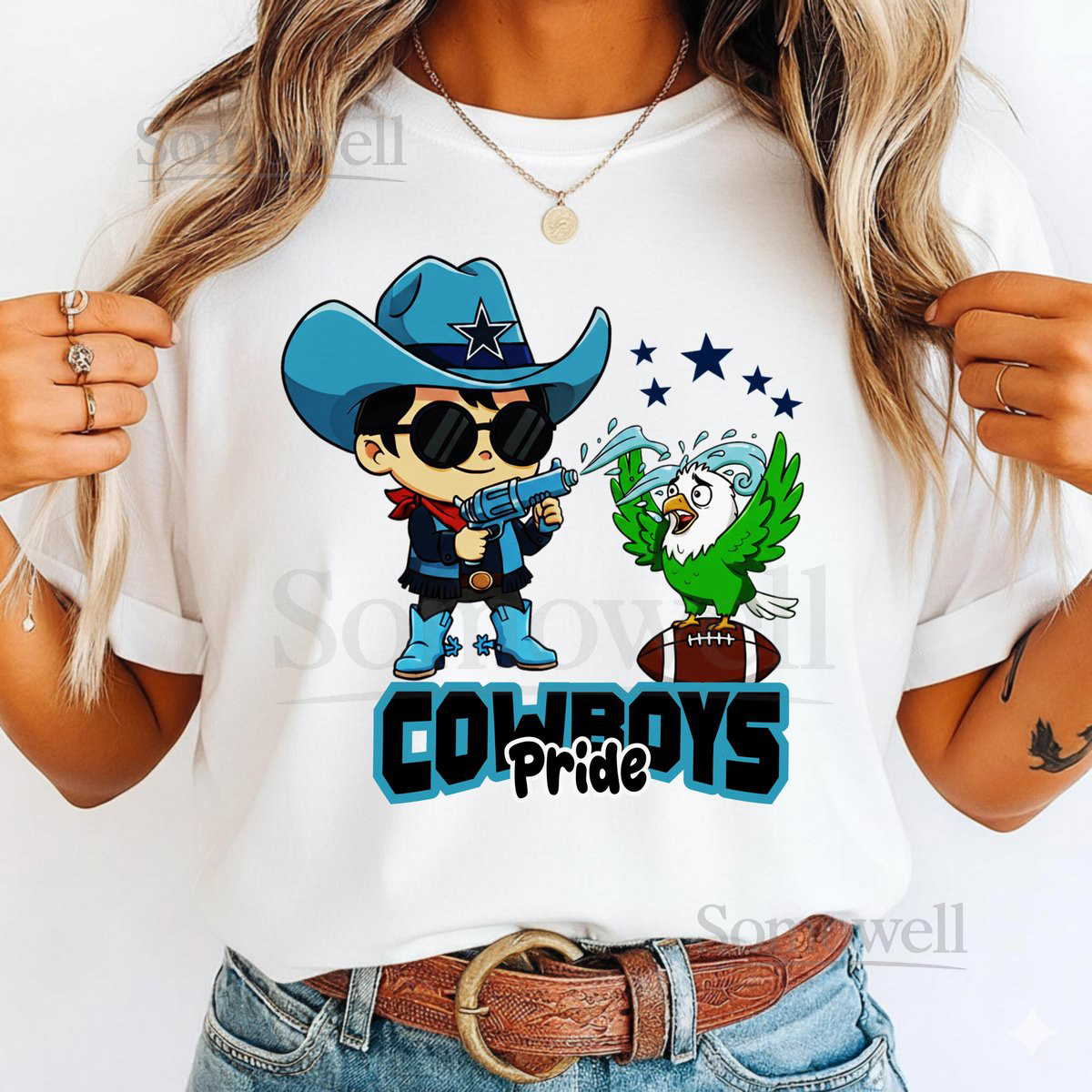 Funny Cowboys T-Shirt Cowboy vs Eagle Rivalry - Game Day Pride_381