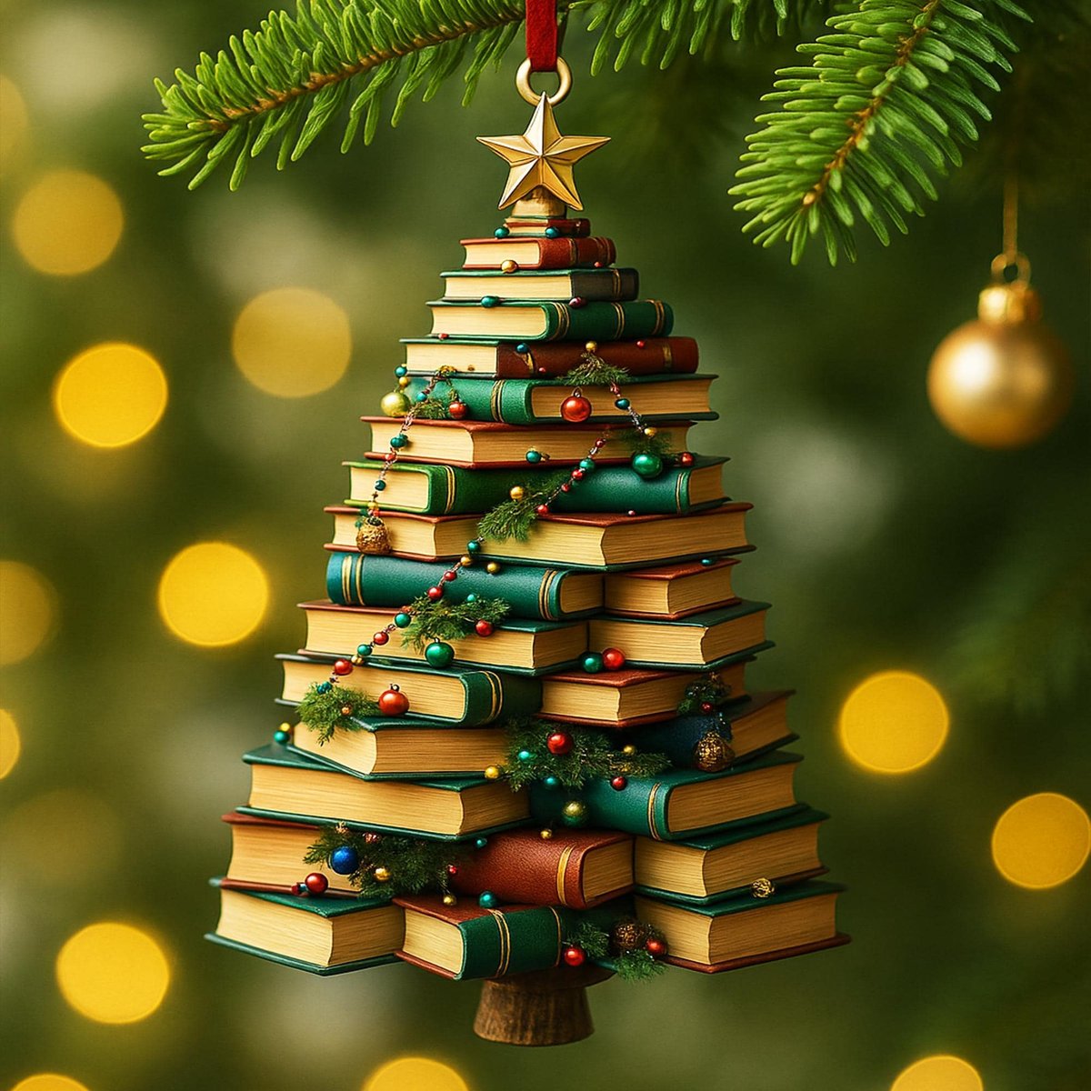 3d Book Tree Christmas 2025 Ornament Book Lover Gift Christmas Book Tree Wood Ornament Christmas Tree Book Gift Book Lover Gift Reader