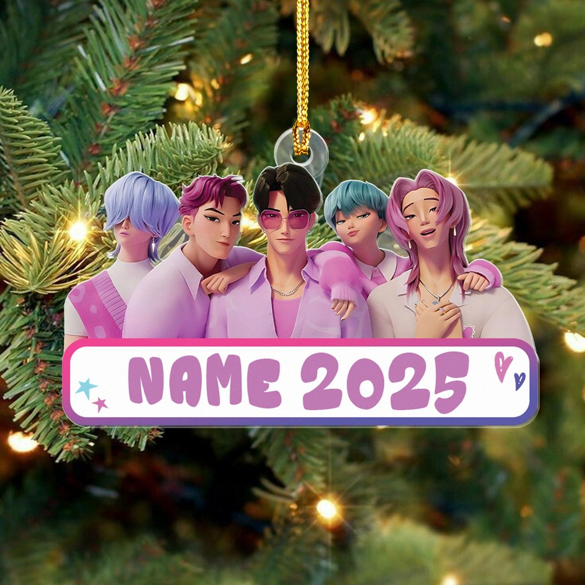 Custom Saja Boy Kpop Demon Hunter Acrylic Ornament Kpop Saja Boy Christmas 2025 Decor Xmas Custom Name Orm Personalized Saja Boy Ornament