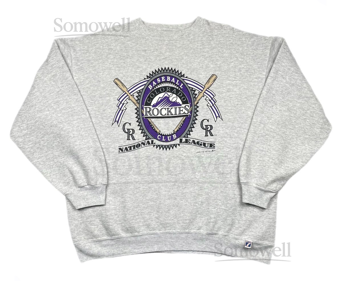 Vintage 90s Logo 7 Colorado Rockies Baseball National League Sweatshirt XLXXL_1032