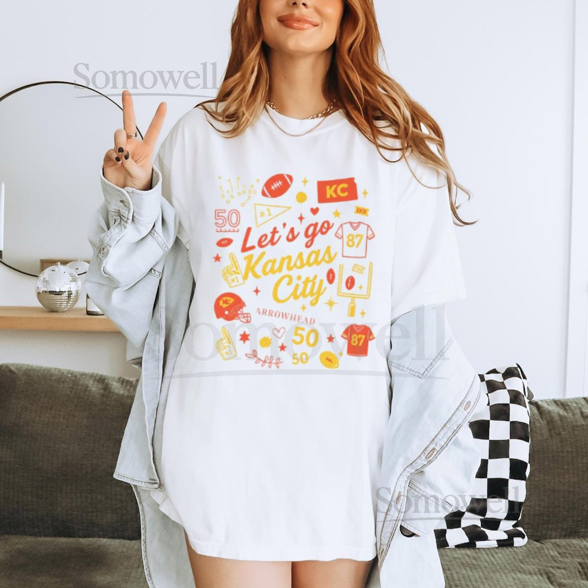 Let's Go Kansas City Football Shirt Football Sunday Shirt Sports Fan Sweater Game Day Gear Sports Gift for her Superbowl Shirt_507