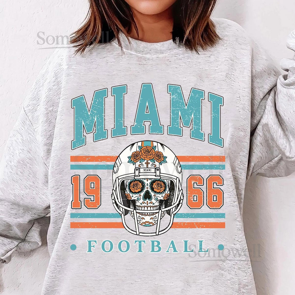 Miami Football Vintage Sweatshirt T-Shirt Retro Miami Football Crewneck Miami Dolphin Football TShirt_461