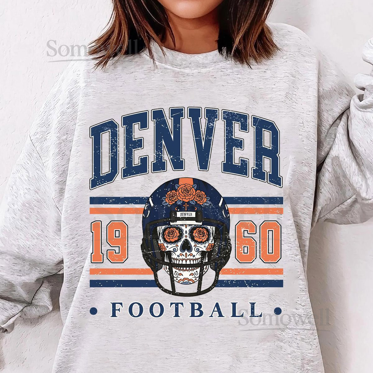 Vintage 90s Style Vintage Denver Football Style Sweatshirt Retro Denver Football Crewneck ShirtDenver Broncos Fans Gift_518