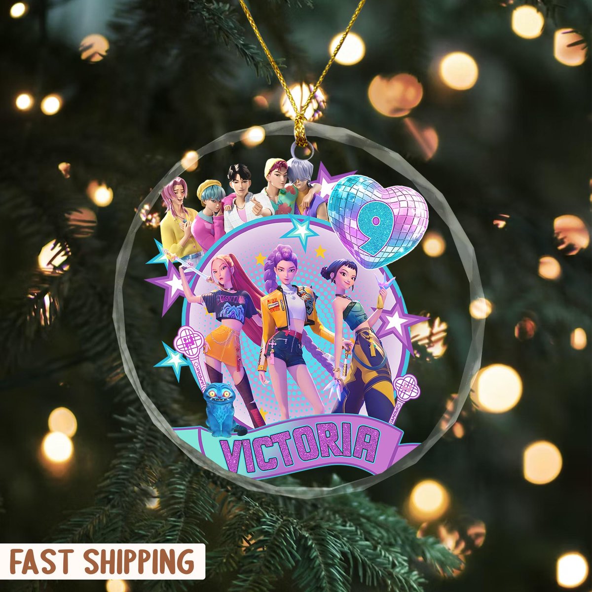 Personalized Name KPOP Ornament KPOP Christmas Keepsake Huntrix Ornament Mira Rumi Zoey Ornament Demon Hunters Custom Ornament for Her