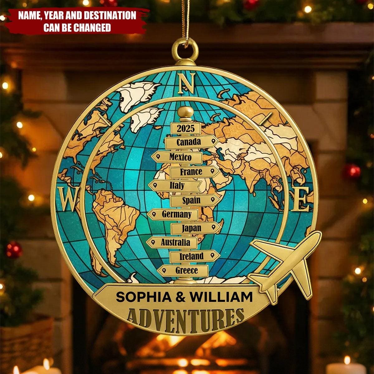 Destination Of All Year Ornament Personalized Acrylic Ornament Custom Travel Ornament Vacation Memories Keepsake Christmas Ornament Gift