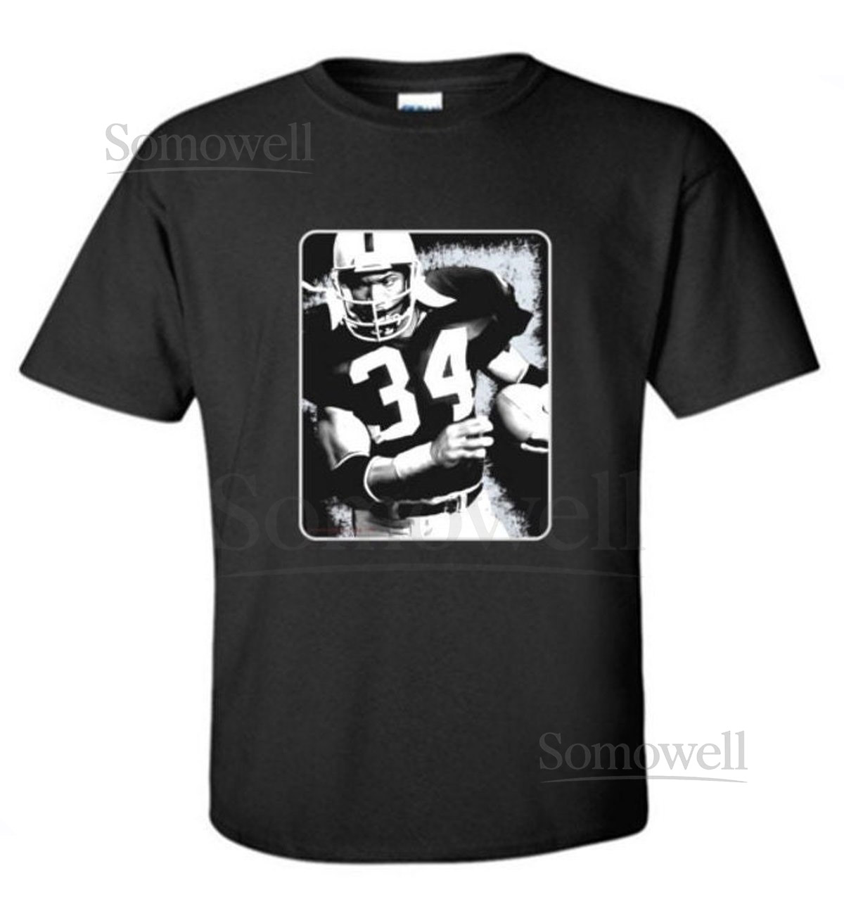 Bo Jackson - Los Angeles -- Classic Football Adult Black Crew T-shirt - LA - T1_36