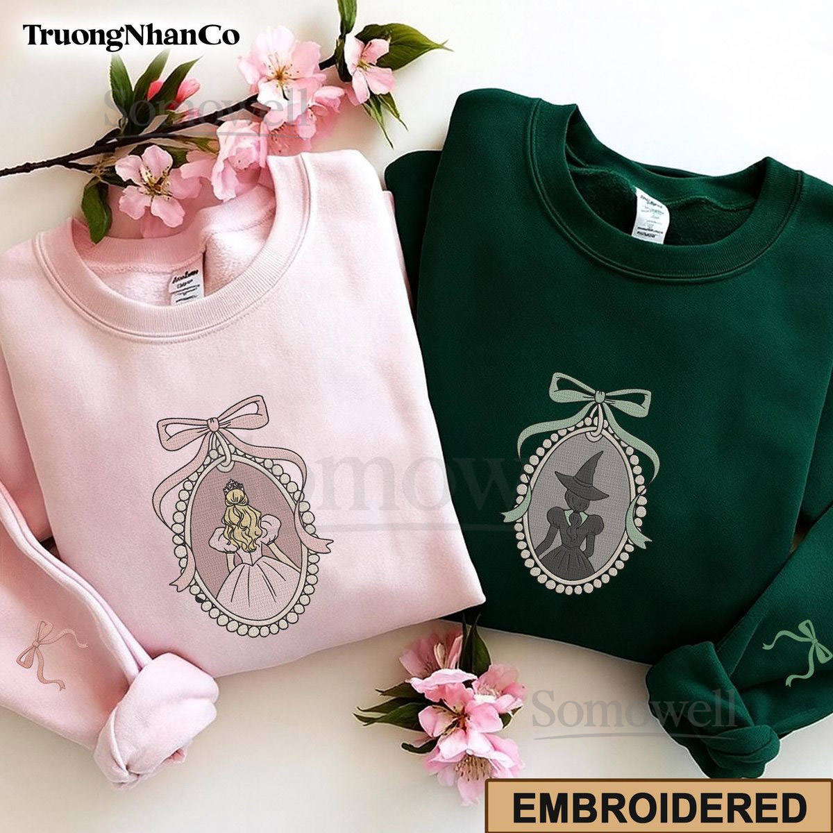 Wicked Embroidered Sweatshirt Glinda Elphaba Embroidery Crewneck Broadway Musical Gift Pullover Witch Wizard Theater Embroidered Shirt_164