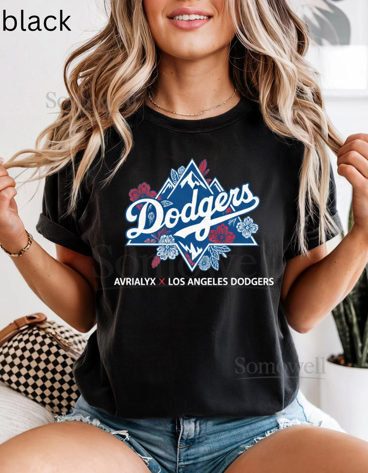 Dodgers Baseball T-Shirt Retro LA Comfort Colors Cotton Tee_304