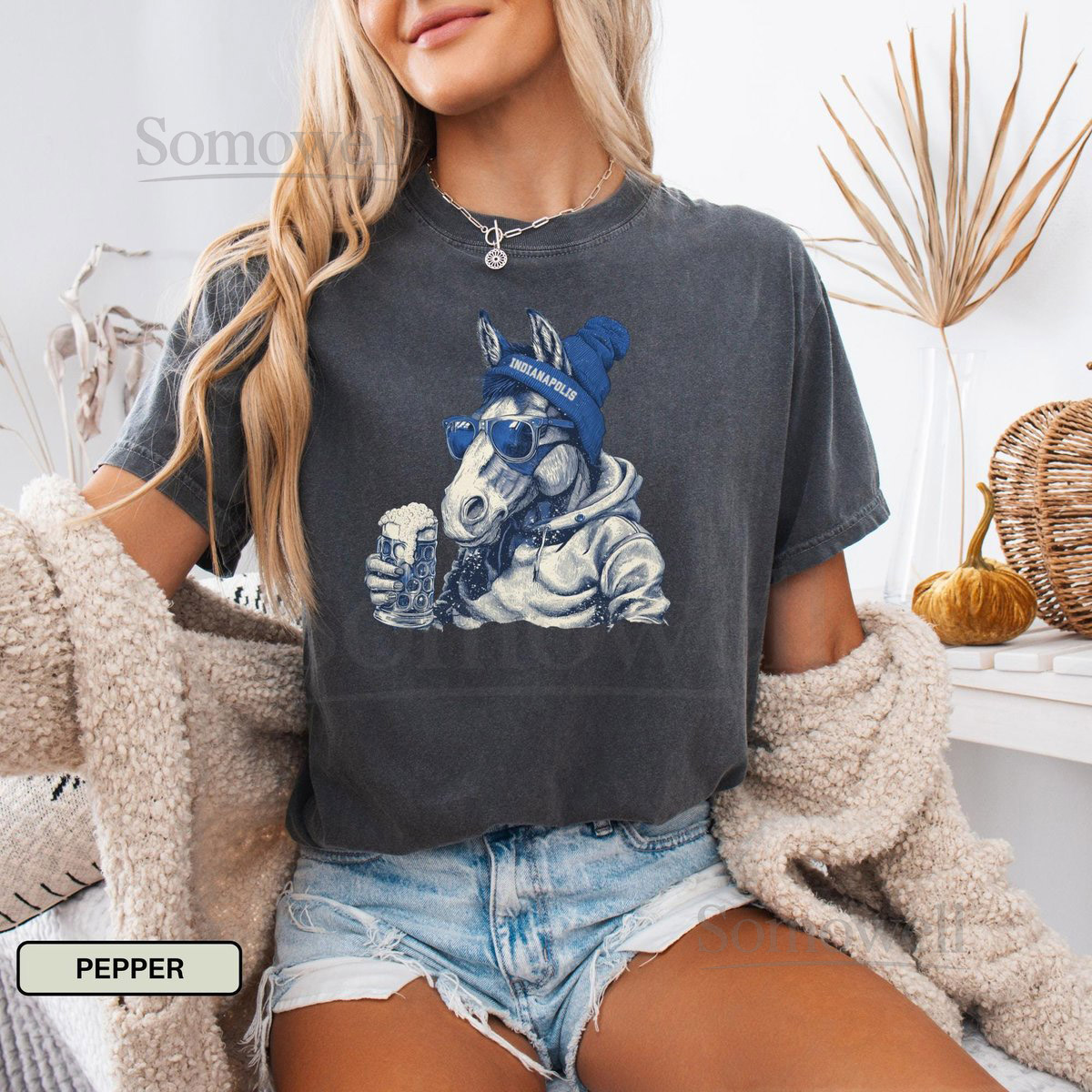Vintage Indianapolis Colts Mascot Beer T-Shirt Colts Sweatshirt Retro Football Fan Graphic Tee Funny Gameday Tailgate Gift Colts H_977
