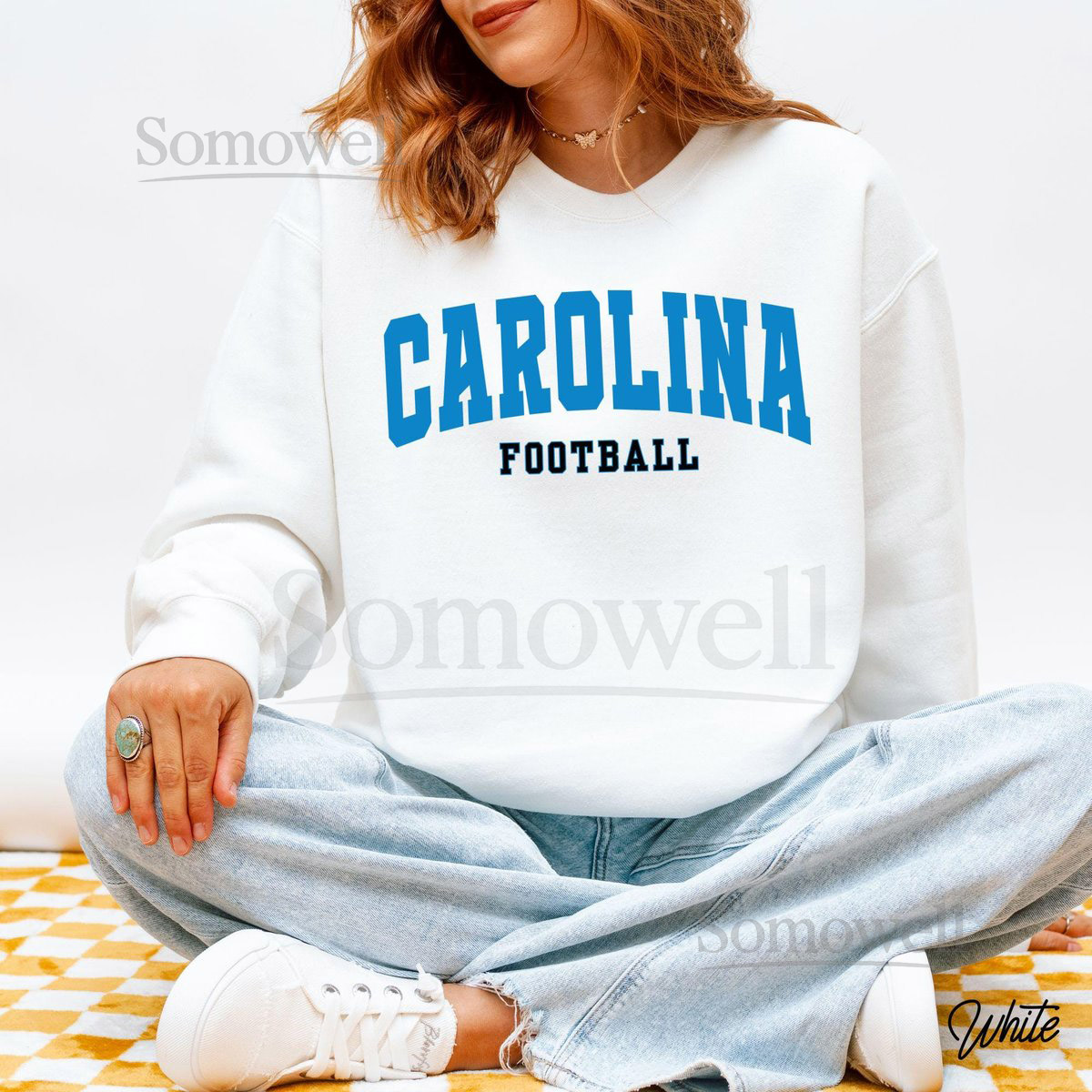 Carolina Football Sweatshirt Retro Panther Football Crewneck Gift ideas for Carolina football fan Panther Football Tailgate Sweatshirt_359