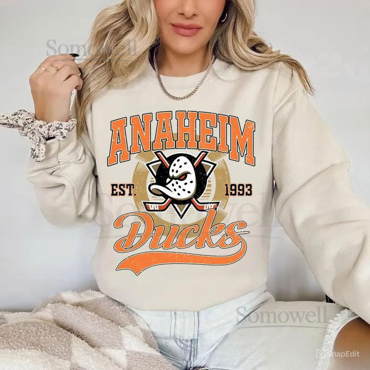 Anaheim Duck Sweatshirt Vintage Anaheim hockey shirt Anaheim Hockey Crewneck Ducks Hockey youth sweater Hockey Fan gift_12