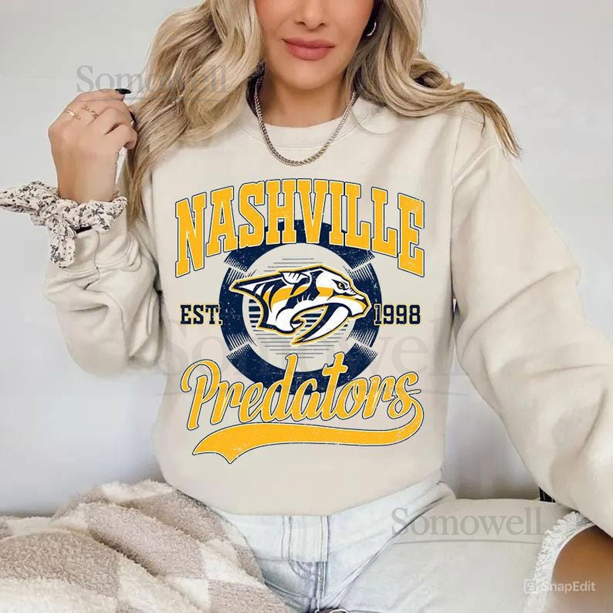 Nashville Predator Sweatshirt Vintage Nashville hockey shirt Nashville Hockey Crewneck Predators Hockey youth sweater Hockey Fan gift_327