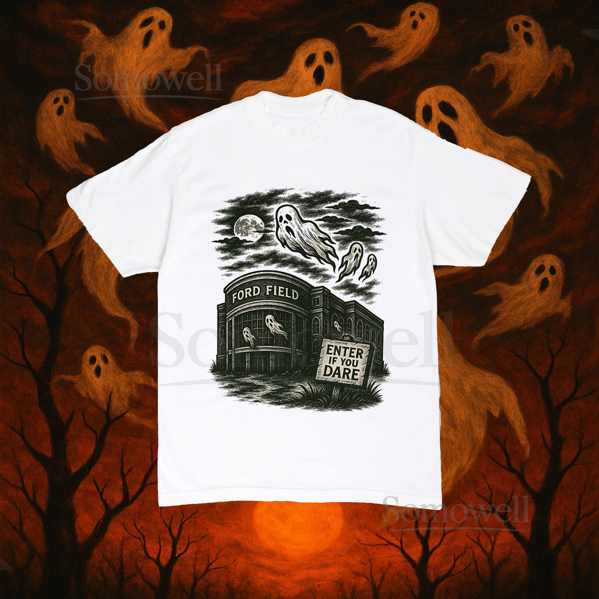 Detroit Lions Halloween Shirt Scary Football Ghosts_256