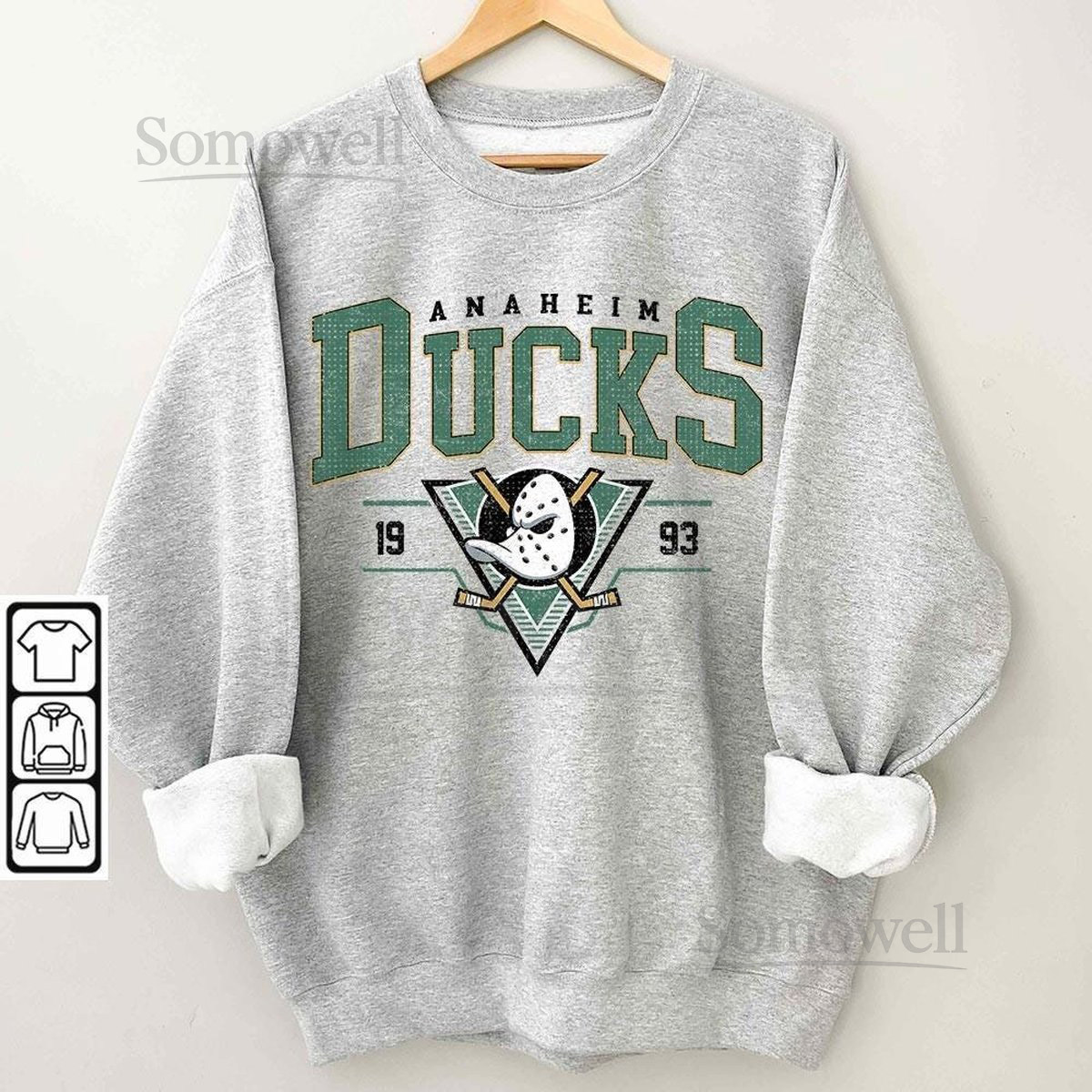Vintage 90s Anaheim Mighty Ducks Shirt Crewneck Anaheim Ducks Sweatshirt Jersey Hockey Gift For Christmas_681