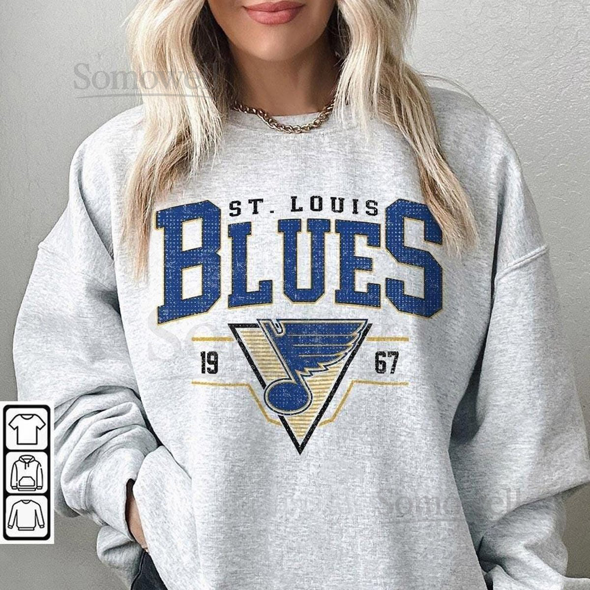 Vintage 90s ST. Louis Blue Shirt Crewneck ST. Louis Blue Sweatshirt Jersey Hockey Gift For Christmas_697