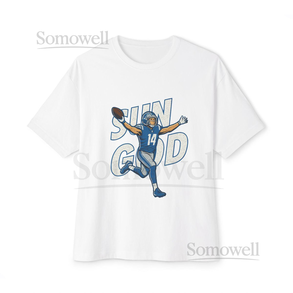 Retro Detroit Lions Amon Ra St Brown Sun God Oversized Tee Shirt Unisex Tshirt for Detroit Fans Boxy Tee Detroit Lions Apparel_636