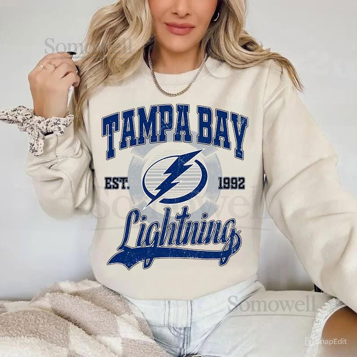 Tampa Bay Lightning Sweatshirt Vintage Tampa Bay hockey shirt Tampa Bay Hockey Crewneck Lightning Hockey youth sweater Hockey Fan gift_193