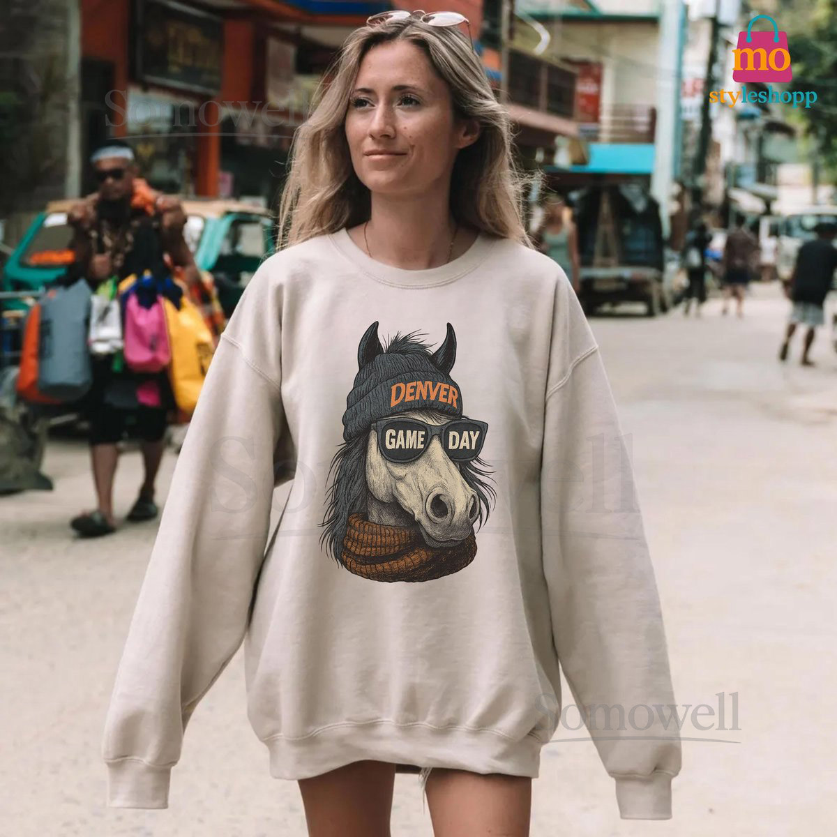 Denver Football Vintage Mascot Sweatshirt Retro Denver Football Crewneck Shirt Broncos Football Fans Gift Sunday Football Denver Shirt_359