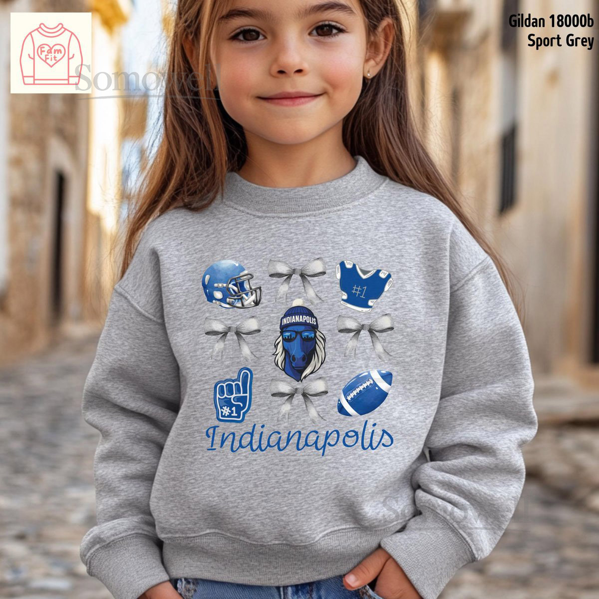 Personalized Indianapolis Colt Kid Sweatshirt - Football Custom Bow Tshirt Coquett Bow Shirt Famfi_779