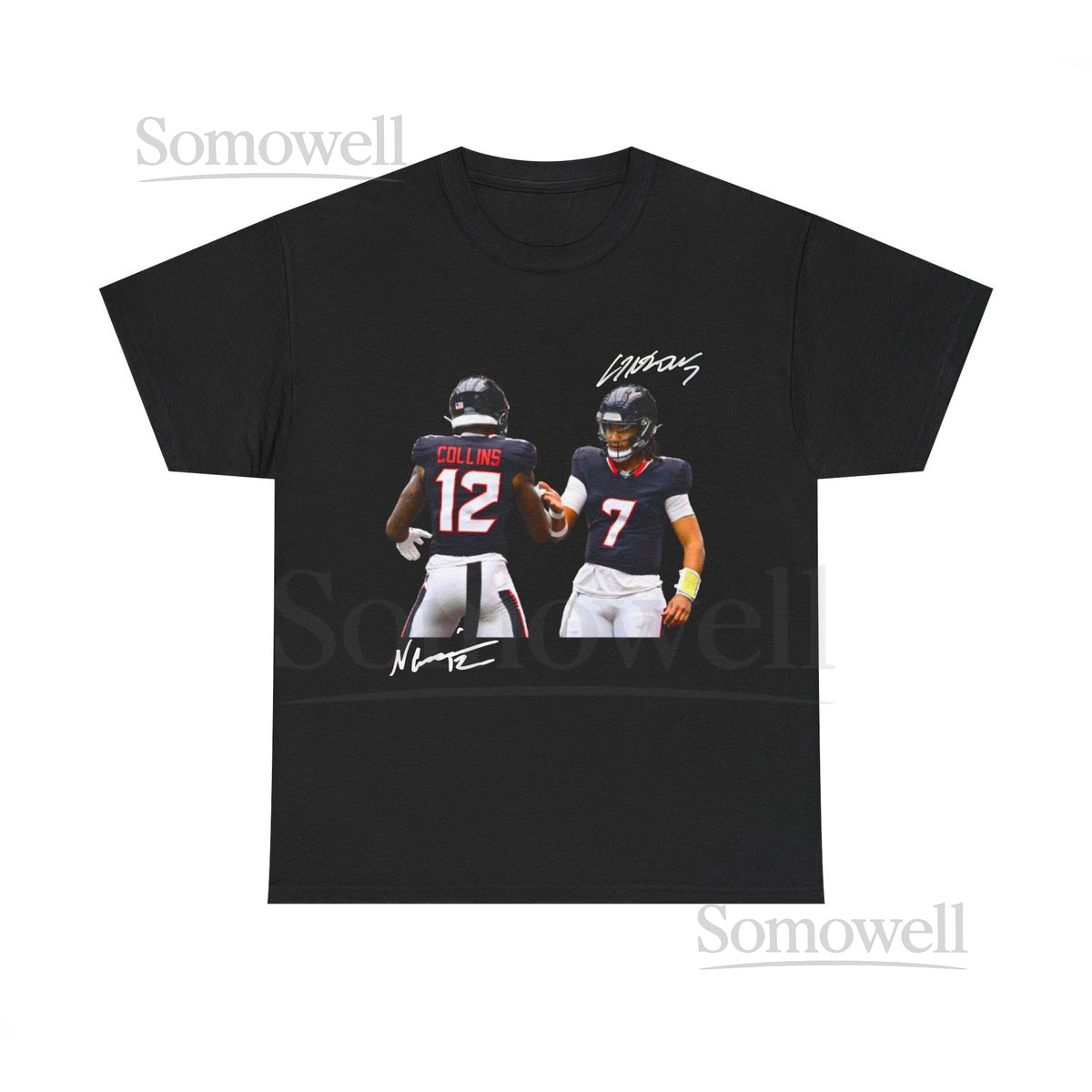 Nico Collins and Cj Stroud Houston Texans T Shirt Autograph E_772