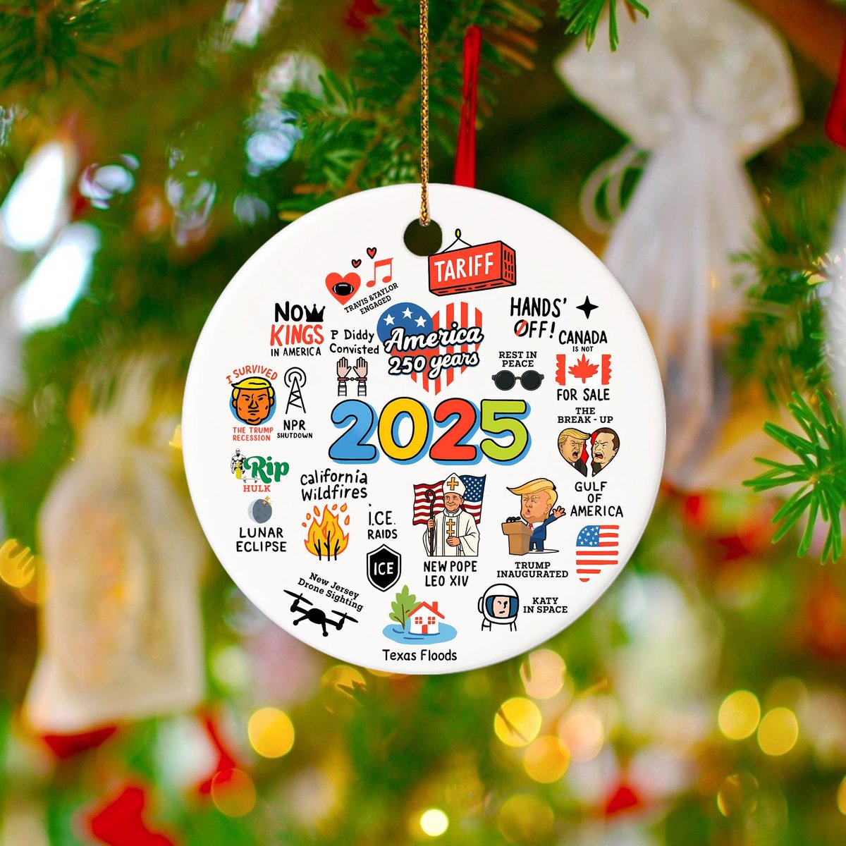 2025 Year in Review Christmas Ornament 2025 Christmas Ornament 2025 Notable Events Ornament Memorable 2025 A Year to Remember Gifts