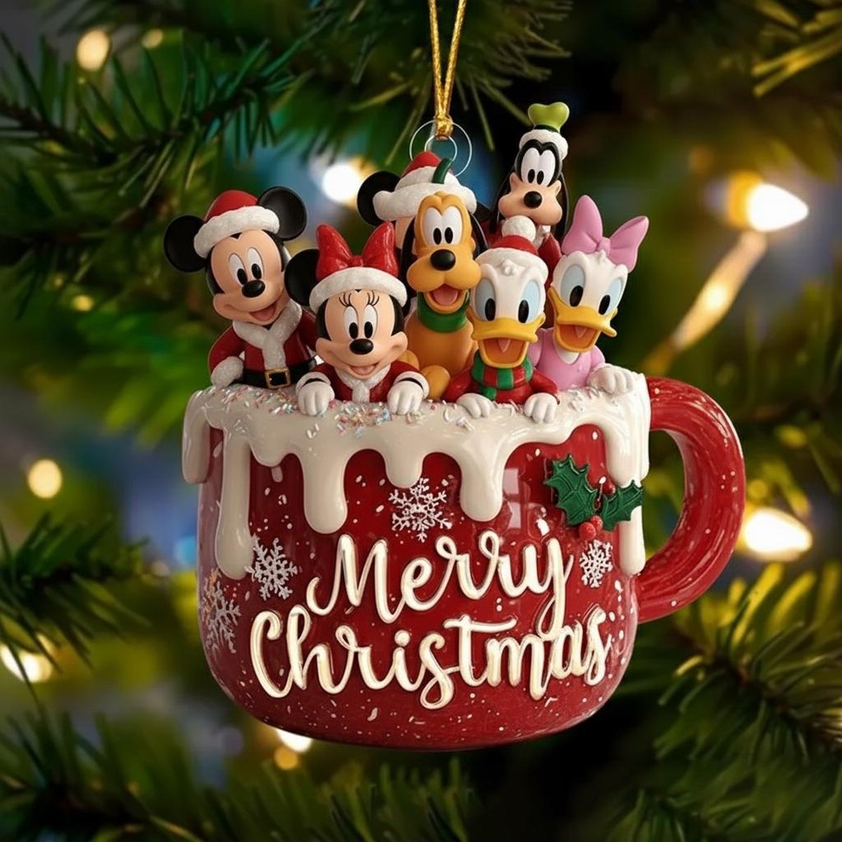 Custom Disney Family Christmas Acrylic Ornament Disney Christmas Ornament Christmas Cup Family Tree Ornament Mickey and Friends Ornament